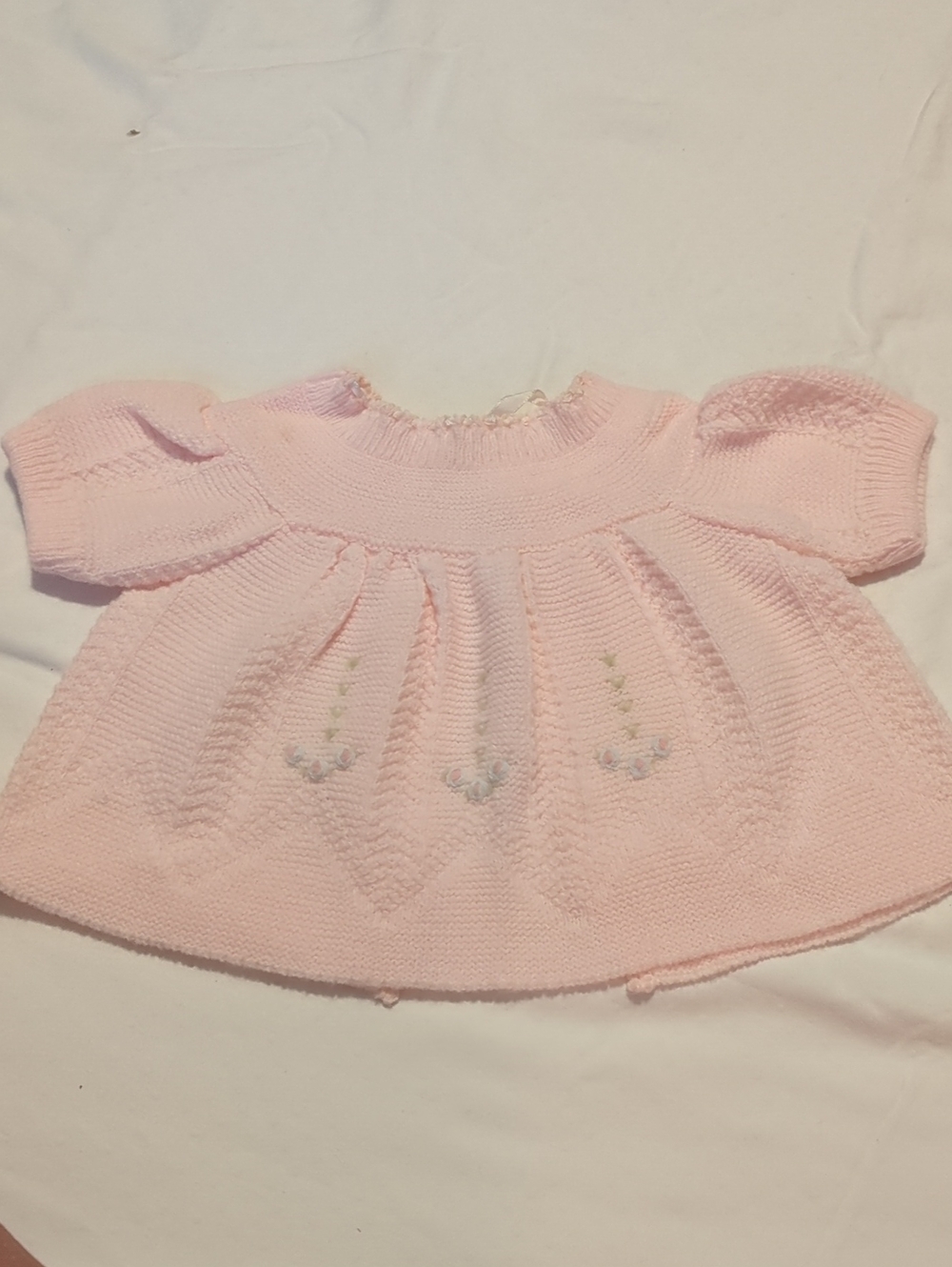 Vintage Renzo's Imports Pink Knit Baby Top/Dress